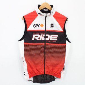 Squadra Cycling Jersey Mens Multicolor Half Zip Sleeveless Sponsors Logos L